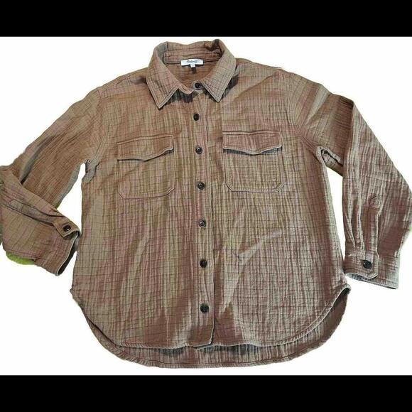 Tops - Boho Hippie Madewell Equestrian Western button Front thick Med